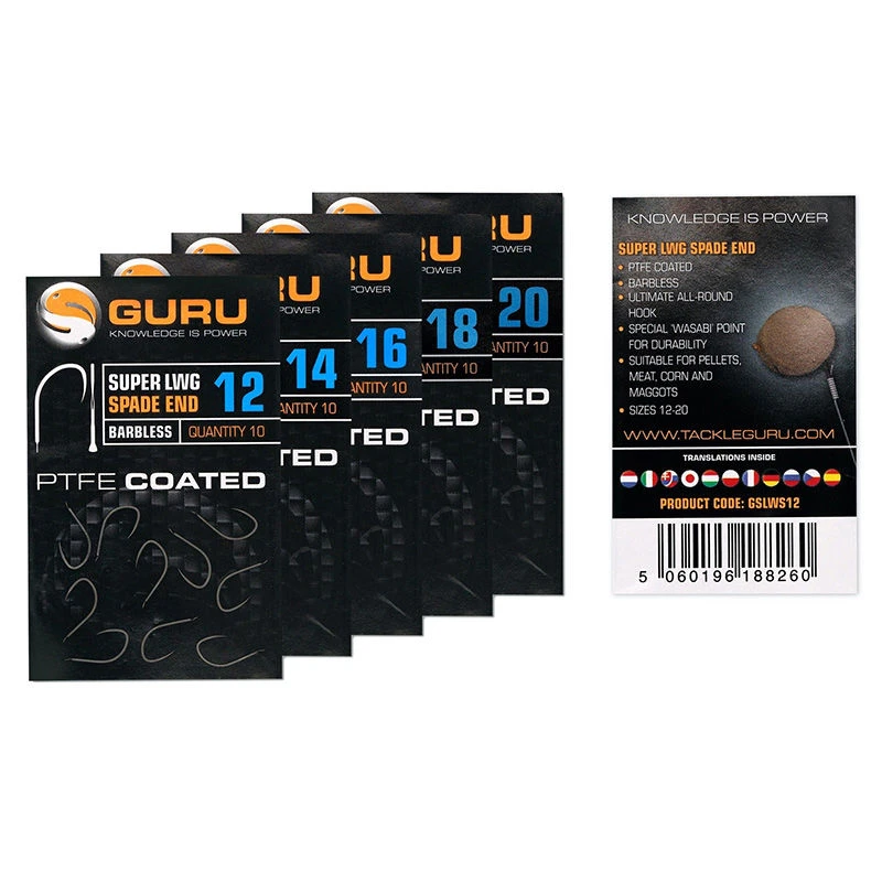 Guru Super LWG Spade End Barbless Hooks